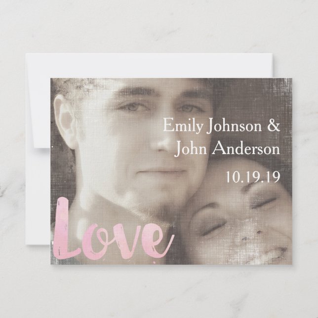 Modern Photo Bröllop spara datum Datumet (Baksida)