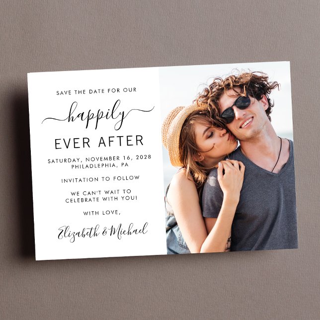 Modern Photo Bröllop spara datum Meddelande Vykort (Skapare uppladdad)