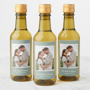 Modern Photo Bröllop Vinetikett