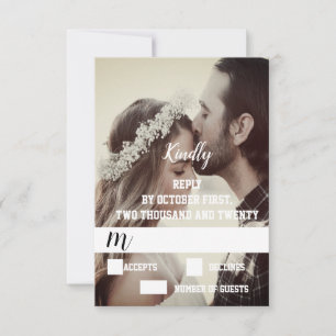 Modern Photo Calligraphy Förlovning Bröllop OSA Kort