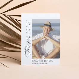 Modern Photo Calligraphy-skript Sympathy Funeral Tack Kort