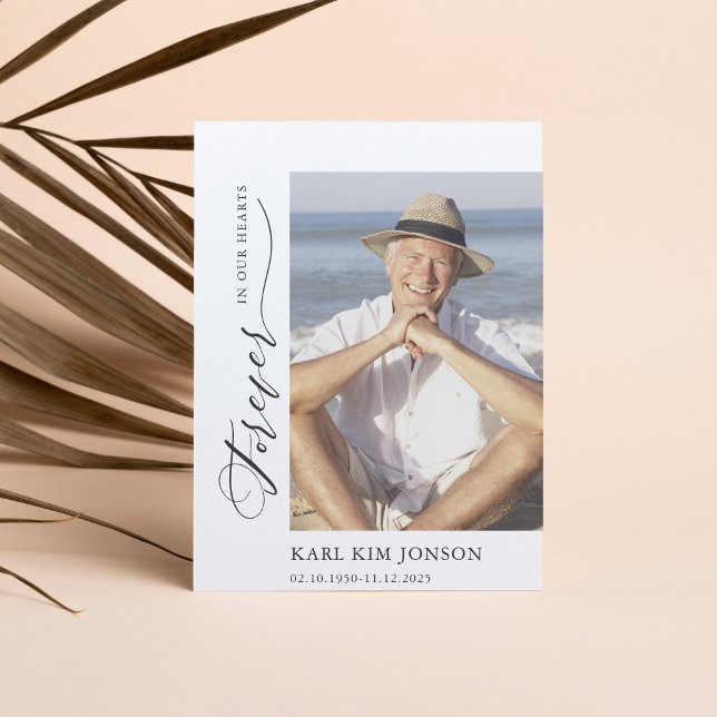 Modern Photo Calligraphy-skript Sympathy Funeral Tack Kort (Skapare uppladdad)