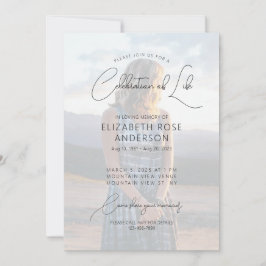 Modern Photo Celebration of Life Invitation Inbjudningar