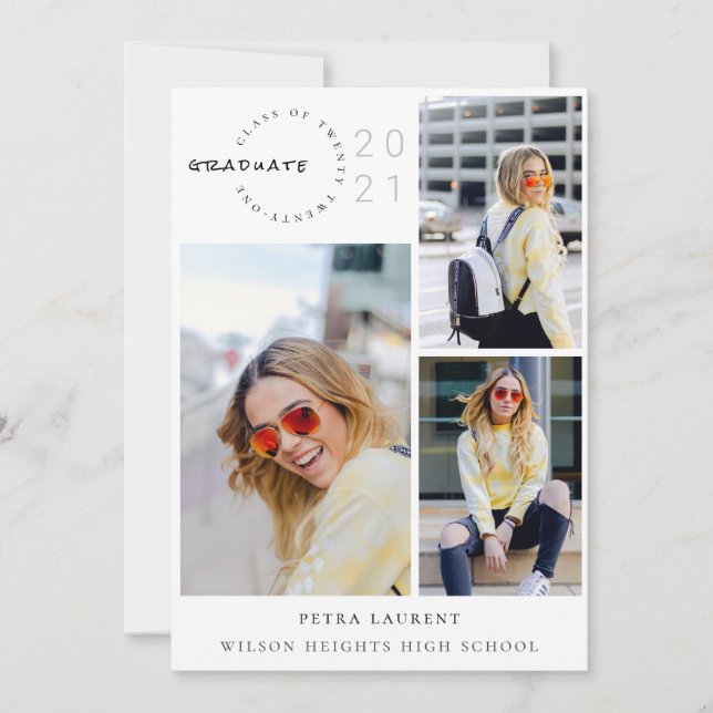 Modern Photo Collage 2021 Studenten Meddelande (Framsida)