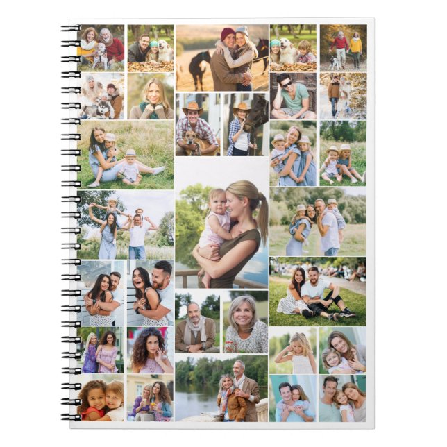 Modern Photo Collage 31 Bild-familj Anteckningsbok (Framsidan)