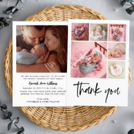 Modern Photo Collage Baby Birth Tack Meddelande