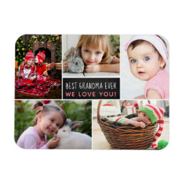 Modern Photo Collage Best Grandma nånsin Magnet