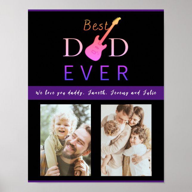 Modern Photo Collage Best Pappa någonsin Fars dag Poster (Framsidan)