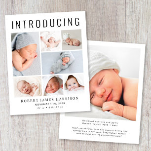 Modern Photo Collage Birth-annons