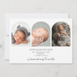 Modern Photo Collage Birth-annons Card Inbjudningar