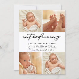 Modern Photo Collage Birth Meddelande
