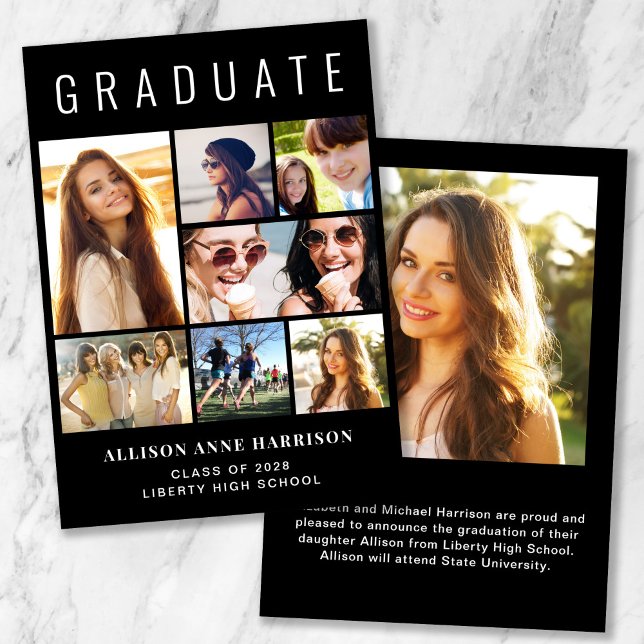 Modern Photo Collage Black Studenten Meddelande (Skapare uppladdad)