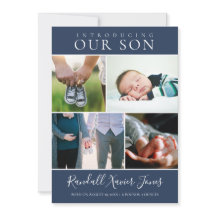 Modern Photo Collage Blue Pojke Birth