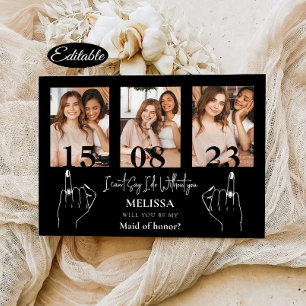 Modern Photo Collage Bridesmaid Frieri kort