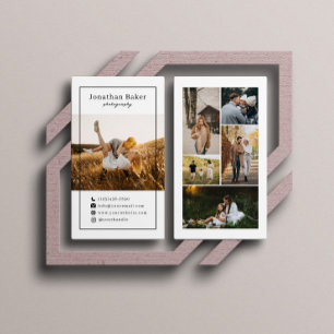 Modern Photo Collage Bröllop Photographer Visitkort