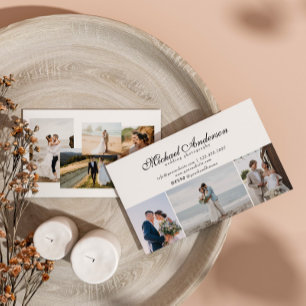 Modern Photo Collage Bröllop Photographer Visitkort
