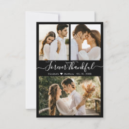 Modern Photo Collage Bröllop - tackkort Tack Kort