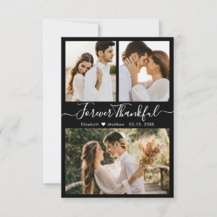 Modern Photo Collage Bröllop - tackkort Tack Kort