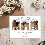 Modern Photo Collage Calligraphy QR Code bröllop Inbjudningar<br><div class="desc">Vackert,  minimalistiskt foto Collage QR Code Wedding-inbjudningsmall. Har tre foto- och elegant-skriptkalligrafi.</div>