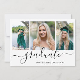 Modern Photo Collage Elegant Studenten Inbjudningar