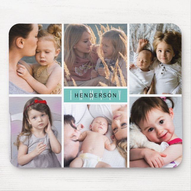 Modern Photo Collage Family Namn Musmatta (Framsidan)