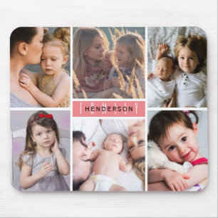 Modern Photo Collage Family Namn Musmatta