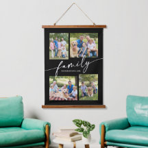 Modern Photo Collage Family Script Keepsake