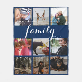 Modern Photo Collage Family Typography Fleecefilt
