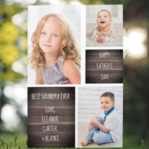 Modern Photo Collage Fars dag Card för Grandpa Inbjudningar