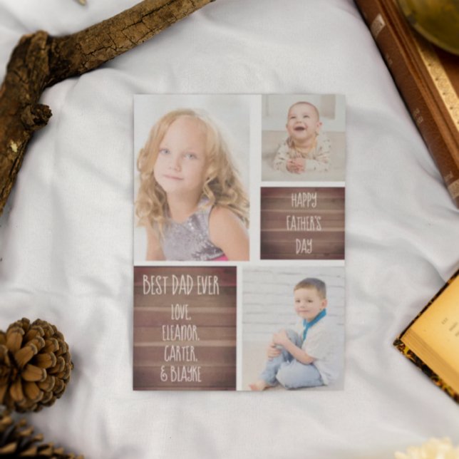 Modern Photo Collage Fars dag Card Inbjudningar (Skapare uppladdad)