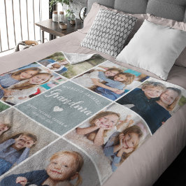 Modern Photo Collage för Grandma Anpassningsbar Gi Fleecefilt