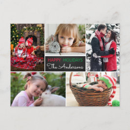 Modern Photo Collage Glad helg jul Vykort