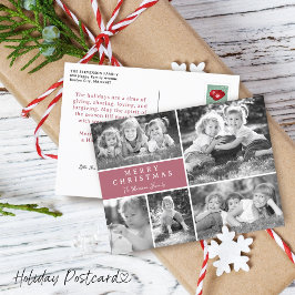 Modern Photo Collage God jul Helg Vykort