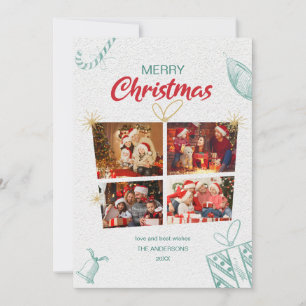 Modern Photo Collage God jul Helgdag Card Inbjudningar