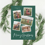 Modern Photo Collage God jul Julkort<br><div class="desc">Ett 5-fotokollage med ett modernt julkort med handskript och minimal typ. Klicka på knappen Redigera om du vill anpassa designen.</div>