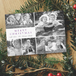 Modern Photo Collage God jul-platta Julkort