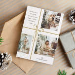 Modern Photo Collage Guld Box - Jul Julkort<br><div class="desc">Modern Photo Collage Guld Gift Box - menyfliksområde Julkort Helgdag</div>