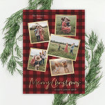 Modern Photo Collage Guld God jul Julkort<br><div class="desc">Ett 5-fotokollage med ett modernt julkort med handskript och minimal typ. Klicka på knappen Redigera om du vill anpassa designen.</div>
