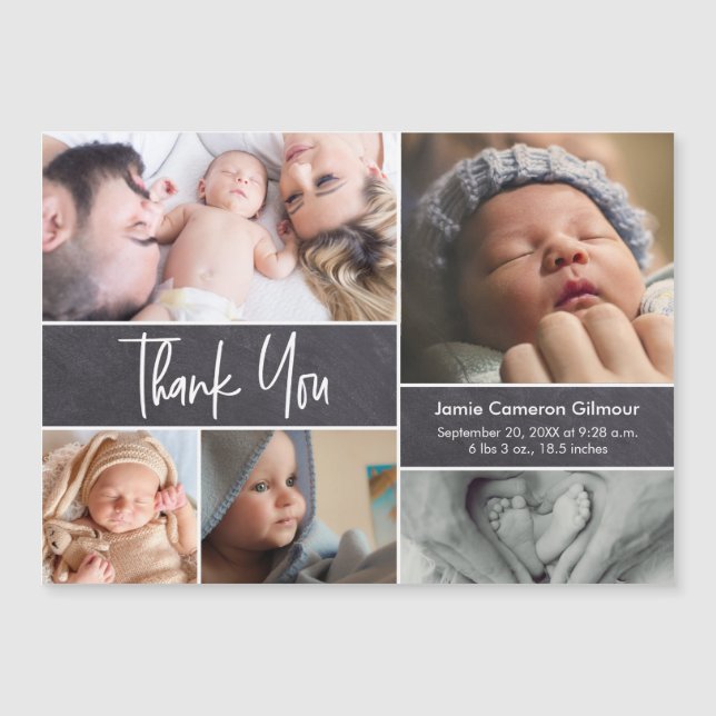 Modern Photo Collage Handlettering Baby Shower (Framsida)