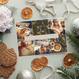Modern Photo Collage-julkort Tack Kort
