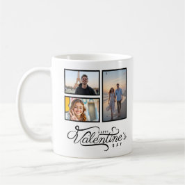 Modern Photo Collage Keepsak Valentines Dag Gift Kaffemugg