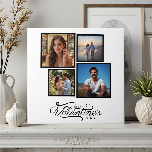 Modern Photo Collage Keepsak Valentiness Gift Kakelplatta (Skapare uppladdad)