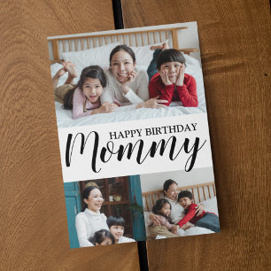 Modern Photo Collage Mamma Birthday OBS Kort