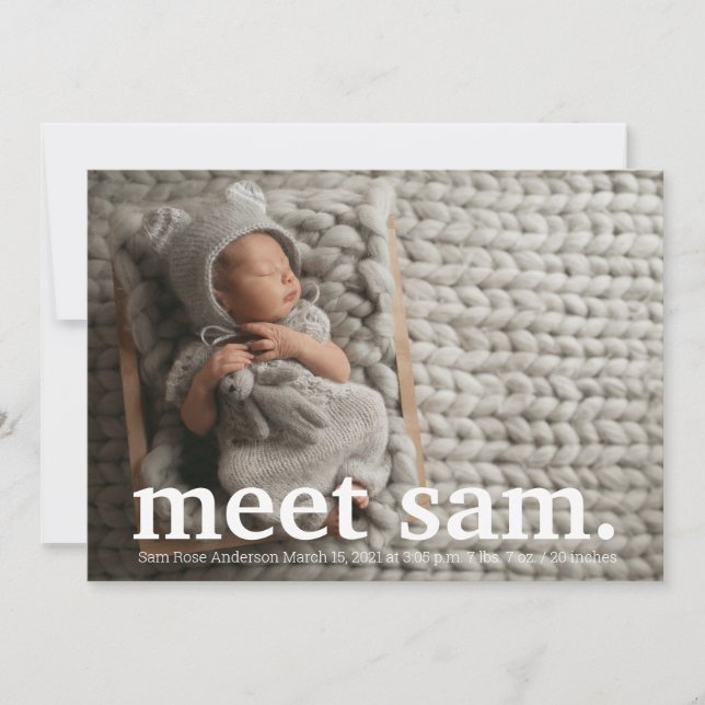 Modern Photo collage Meeting BIRTH ANNOUNCEMENT Inbjudningar (Framsida)