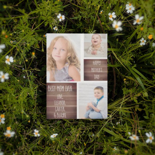 Modern Photo Collage Mors dag Card Inbjudningar (Skapare uppladdad)
