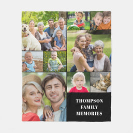 Modern Photo Collage Namn Fleece Blanket