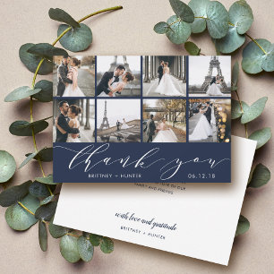 Modern Photo Collage Navy Blue Tack Kort