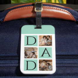 Modern Photo Collage "Pappa" Luggage Tag Bagagebricka