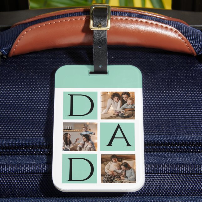 Modern Photo Collage "Pappa" Luggage Tag Bagagebricka (Framsida Insitu 2)