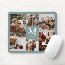 Modern Photo Collage Personlig Monogram-Grönt